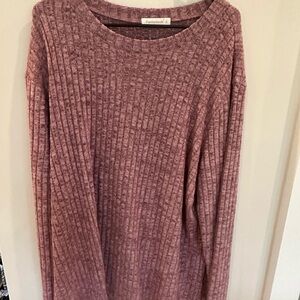 Fantaslook Women's Ribbed Crew Neck Sweater - Mauve
